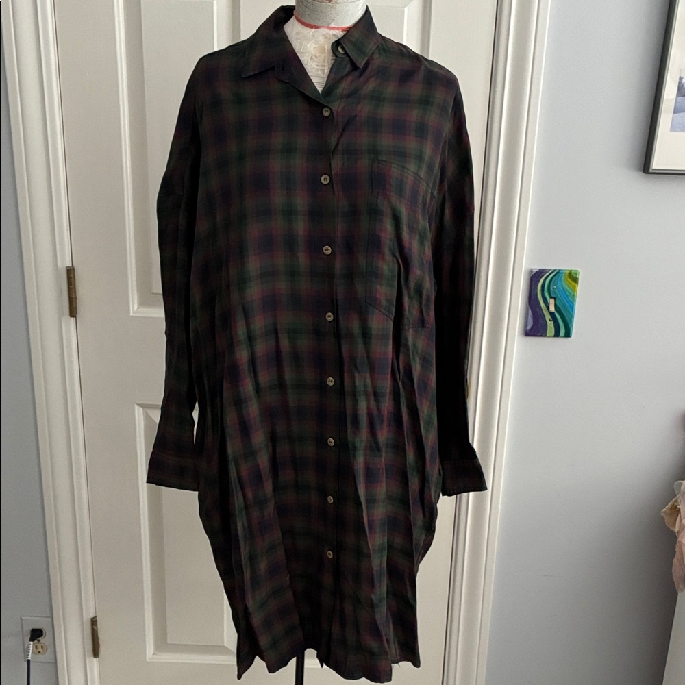 Hache plaid oversized tunic